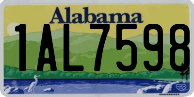 AL license plate 1AL7598