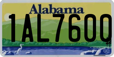 AL license plate 1AL7600