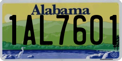 AL license plate 1AL7601