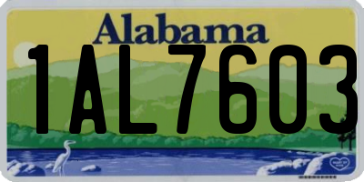 AL license plate 1AL7603