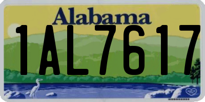 AL license plate 1AL7617