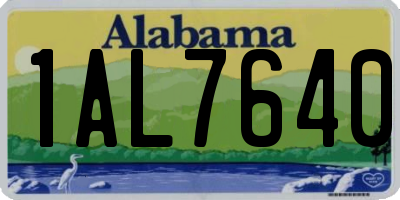 AL license plate 1AL7640