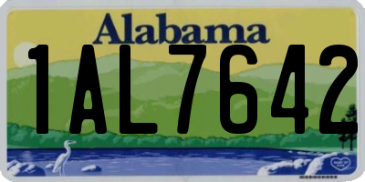 AL license plate 1AL7642
