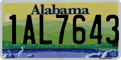 AL license plate 1AL7643