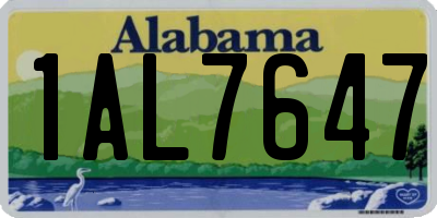 AL license plate 1AL7647