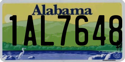 AL license plate 1AL7648