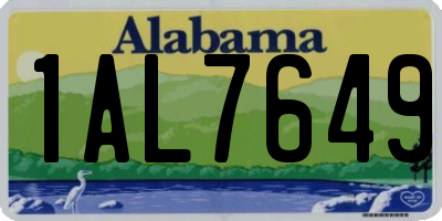 AL license plate 1AL7649