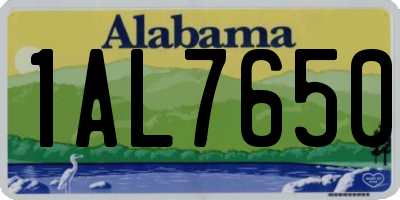 AL license plate 1AL7650