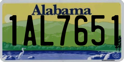 AL license plate 1AL7651