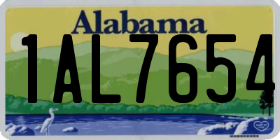 AL license plate 1AL7654