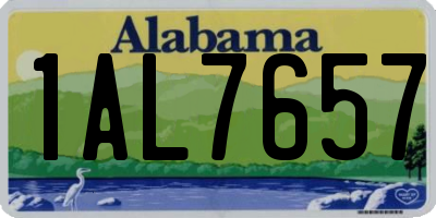 AL license plate 1AL7657