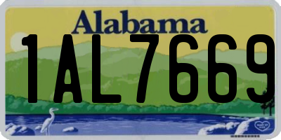 AL license plate 1AL7669