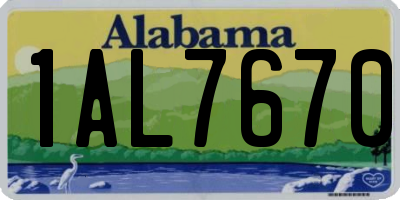 AL license plate 1AL7670