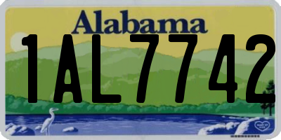 AL license plate 1AL7742