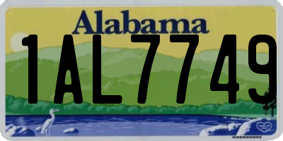AL license plate 1AL7749