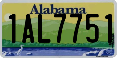 AL license plate 1AL7751