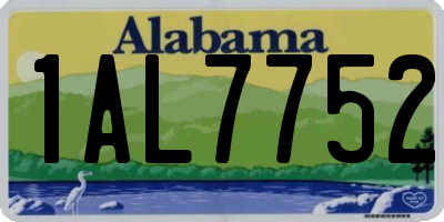 AL license plate 1AL7752