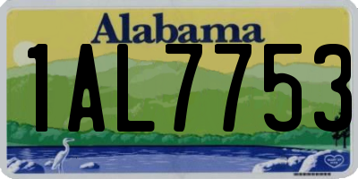 AL license plate 1AL7753