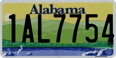 AL license plate 1AL7754