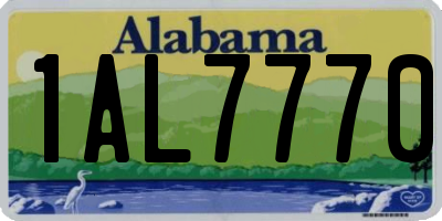 AL license plate 1AL7770