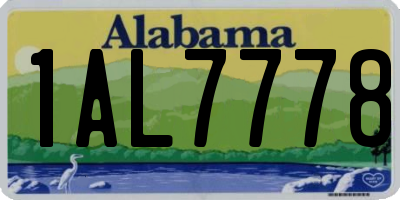AL license plate 1AL7778