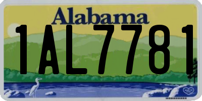 AL license plate 1AL7781