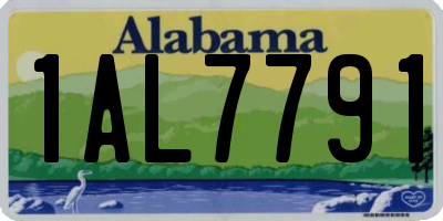 AL license plate 1AL7791