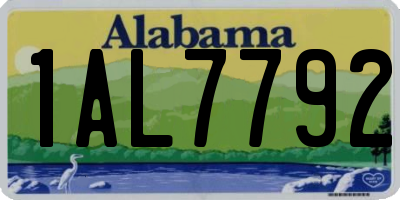 AL license plate 1AL7792