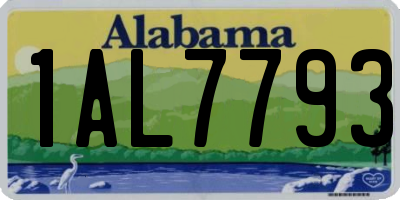 AL license plate 1AL7793
