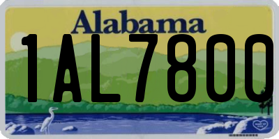 AL license plate 1AL7800