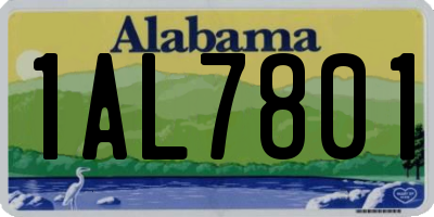 AL license plate 1AL7801