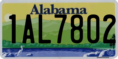 AL license plate 1AL7802