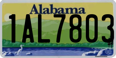 AL license plate 1AL7803