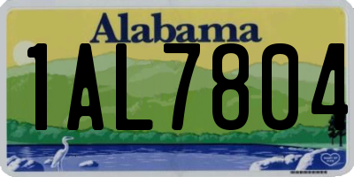 AL license plate 1AL7804