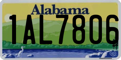 AL license plate 1AL7806