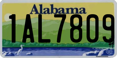 AL license plate 1AL7809