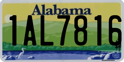 AL license plate 1AL7816