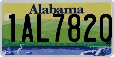 AL license plate 1AL7820