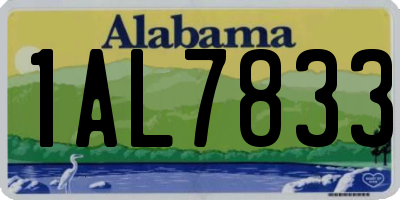 AL license plate 1AL7833