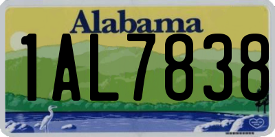 AL license plate 1AL7838