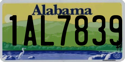 AL license plate 1AL7839