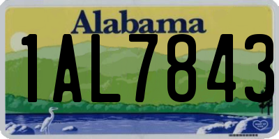 AL license plate 1AL7843