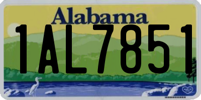 AL license plate 1AL7851