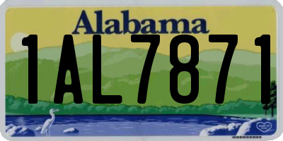 AL license plate 1AL7871