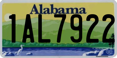 AL license plate 1AL7922