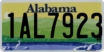 AL license plate 1AL7923