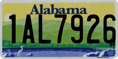 AL license plate 1AL7926