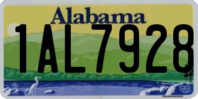 AL license plate 1AL7928