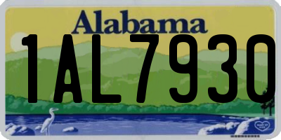 AL license plate 1AL7930