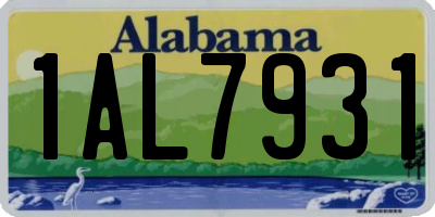 AL license plate 1AL7931